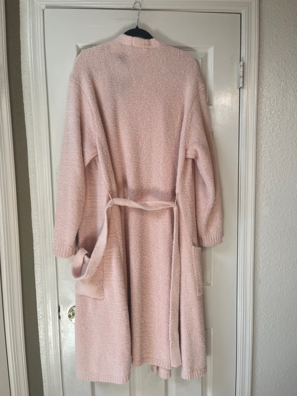 torrid Long Open-Front Chenille bathrobe in Pale Pink - Picture 2 of 5